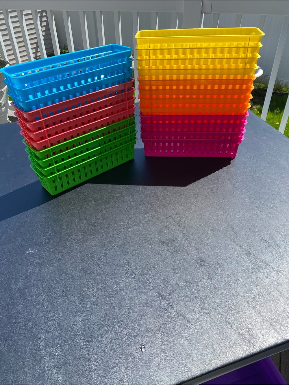 Colorful Plastic Storage Bins - Assorted Bright Colors